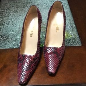 Vintage snakeskin Chanel pumps
